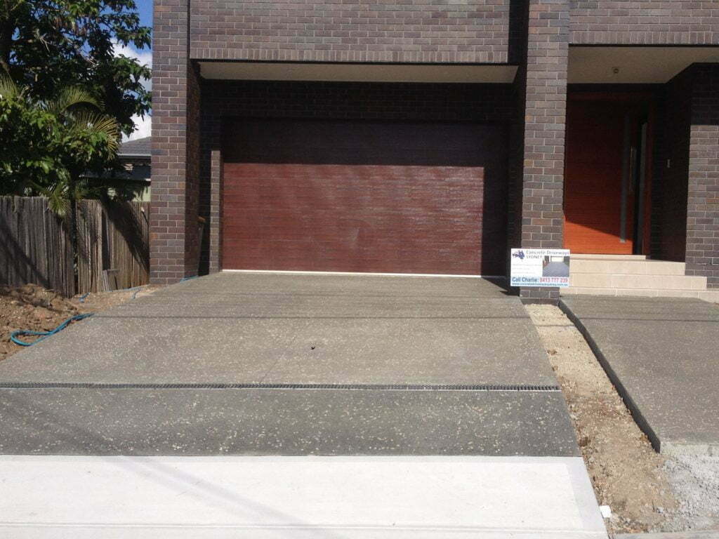 Washed concrete driveway